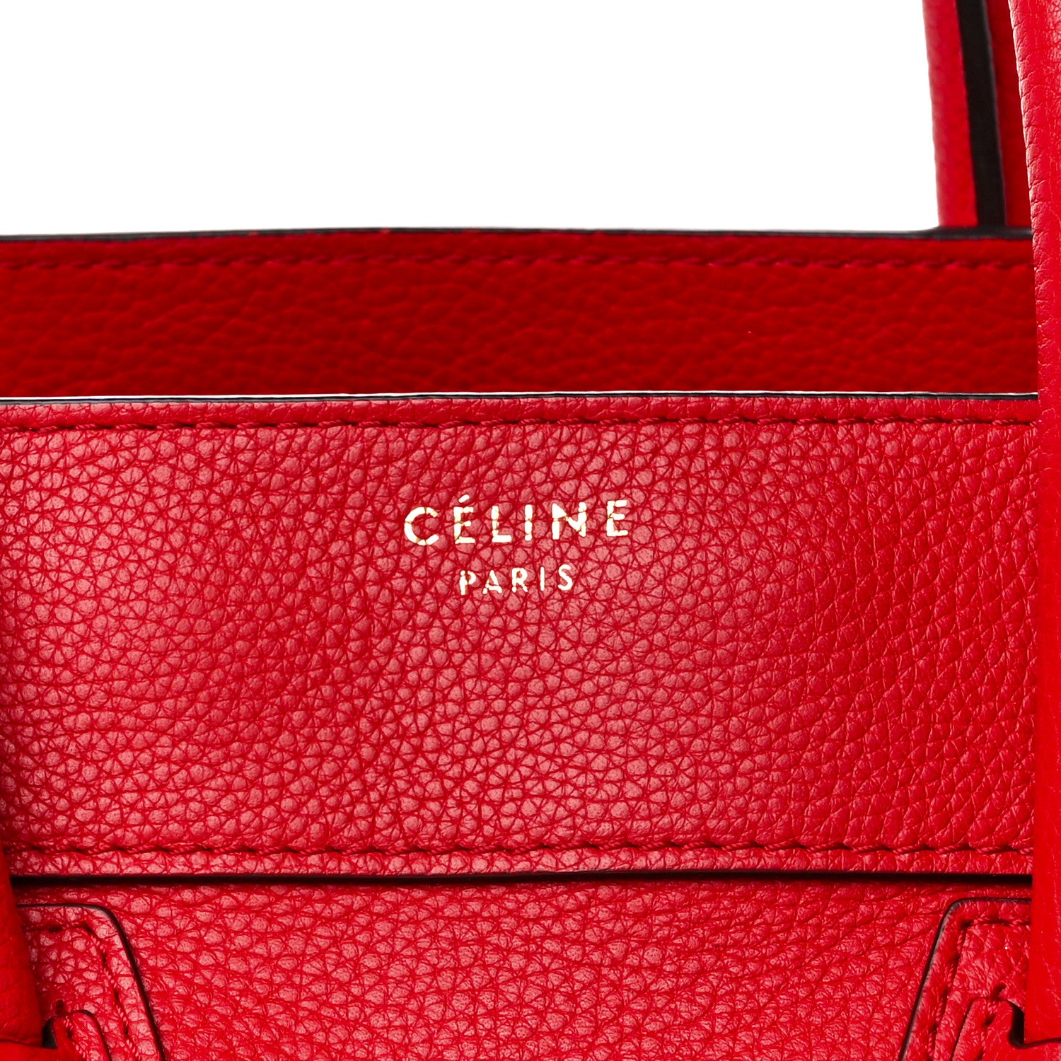 Celine Drummed Calfskin Mini Luggage Coquelicot 8 of 12