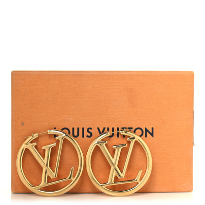 Louis Vuitton Metal Louise Hoop Earrings Gold 5 of 5
