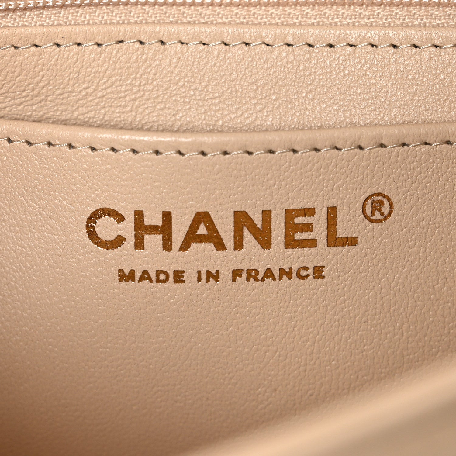 Chanel Lambskin Quilted Mini Rectangular Flap Beige 6 of 10
