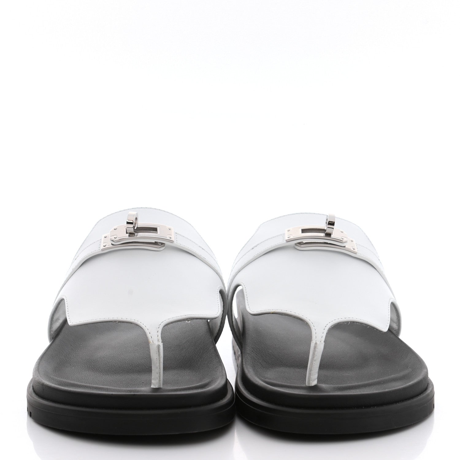 Hermes Calfskin Womens Empire Sandals 40 White 2 of 9