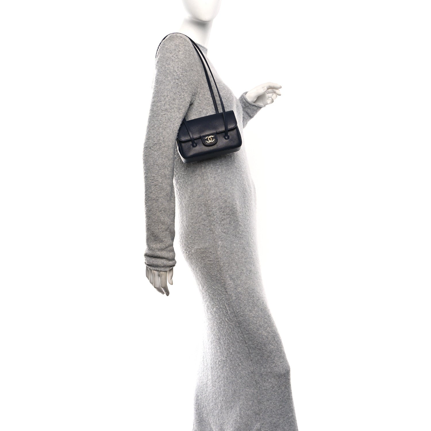 Chanel Shiny Caviar Mini Preppy Coco Shoulder Bag Dark Blue 2 of 11