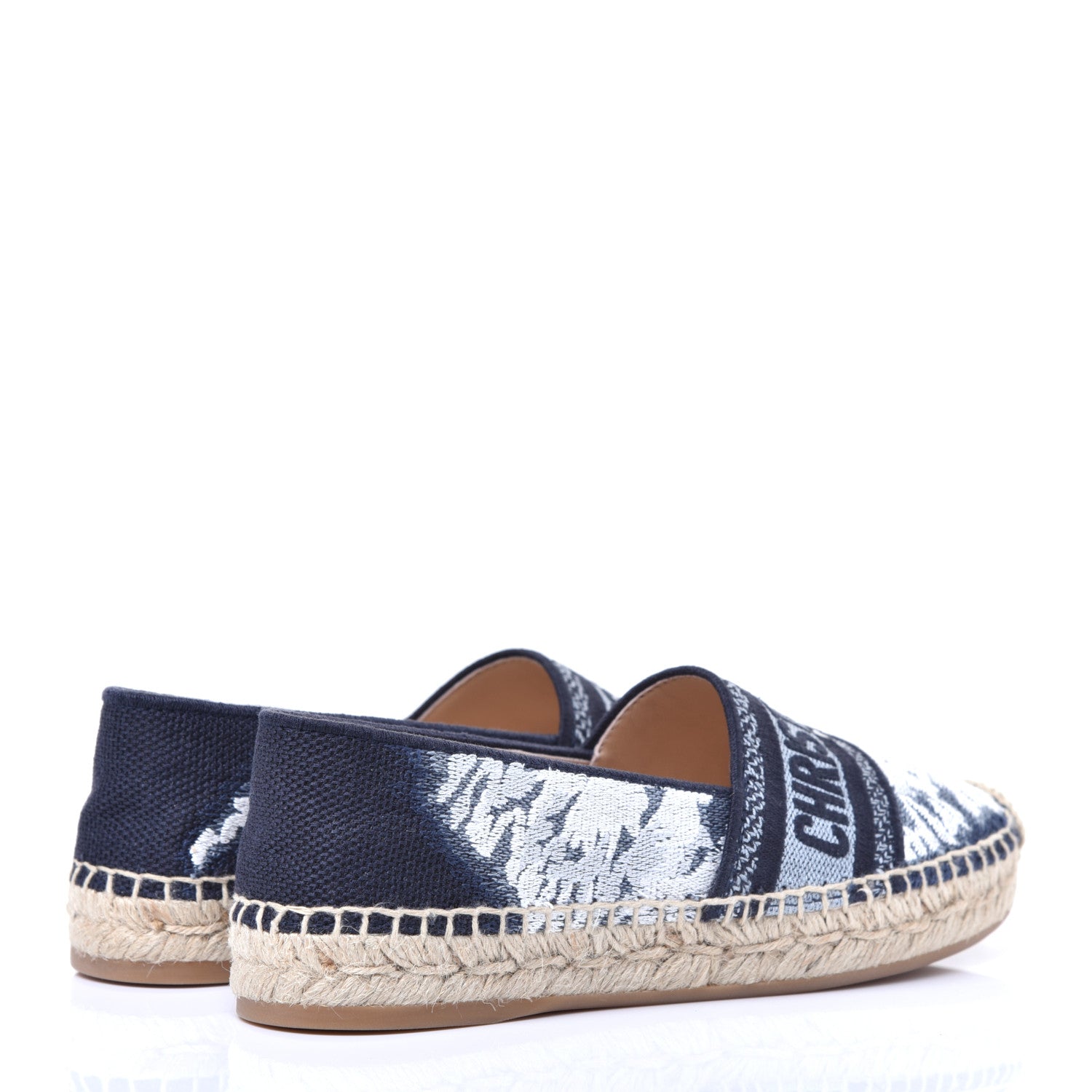 Christian Dior Canvas Tie and Dior Embroidered Granville 15mm Espadrilles 35.5 Denim 4 of 9