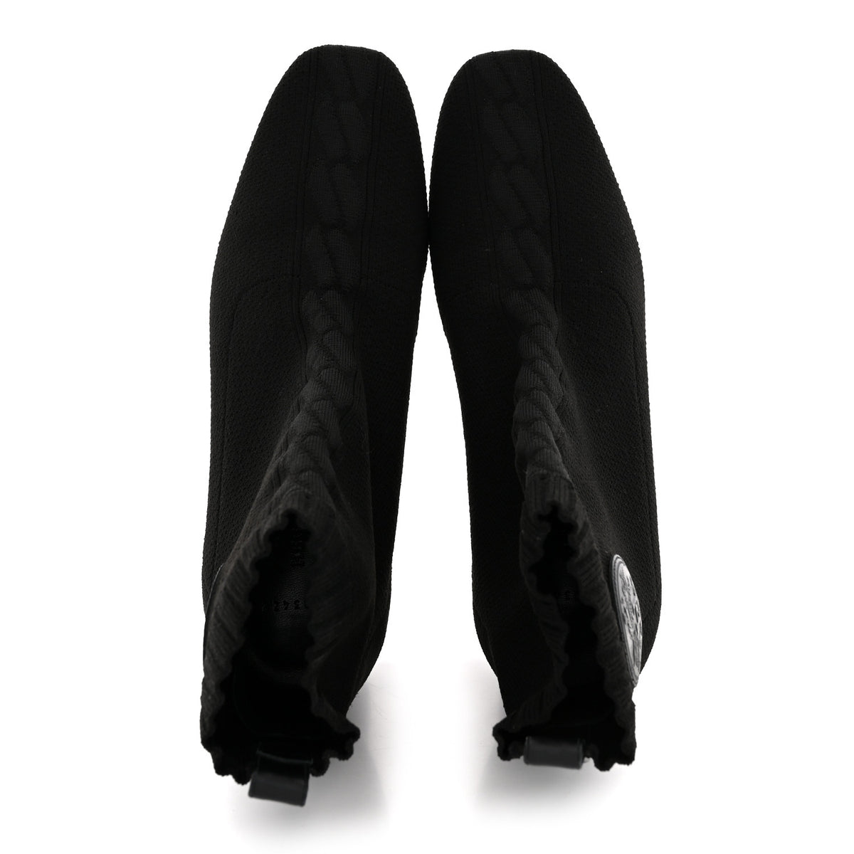 Knit Calfskin Volver 60 Ankle Boots 38 Black