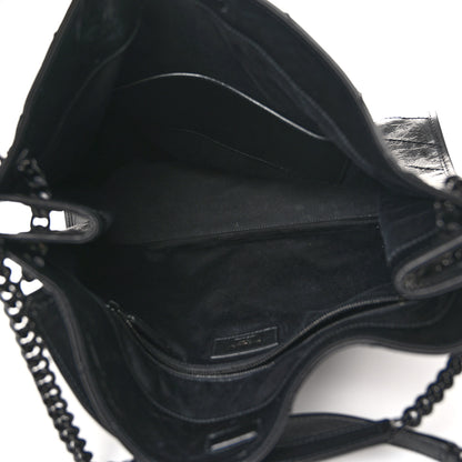 Saint Laurent Crinkled Calfskin Matelasse Monogram Large Niki Shopper Tote Black 5 of 12