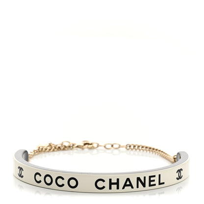 Chanel Resin Logo Choker White Black 1 of 6