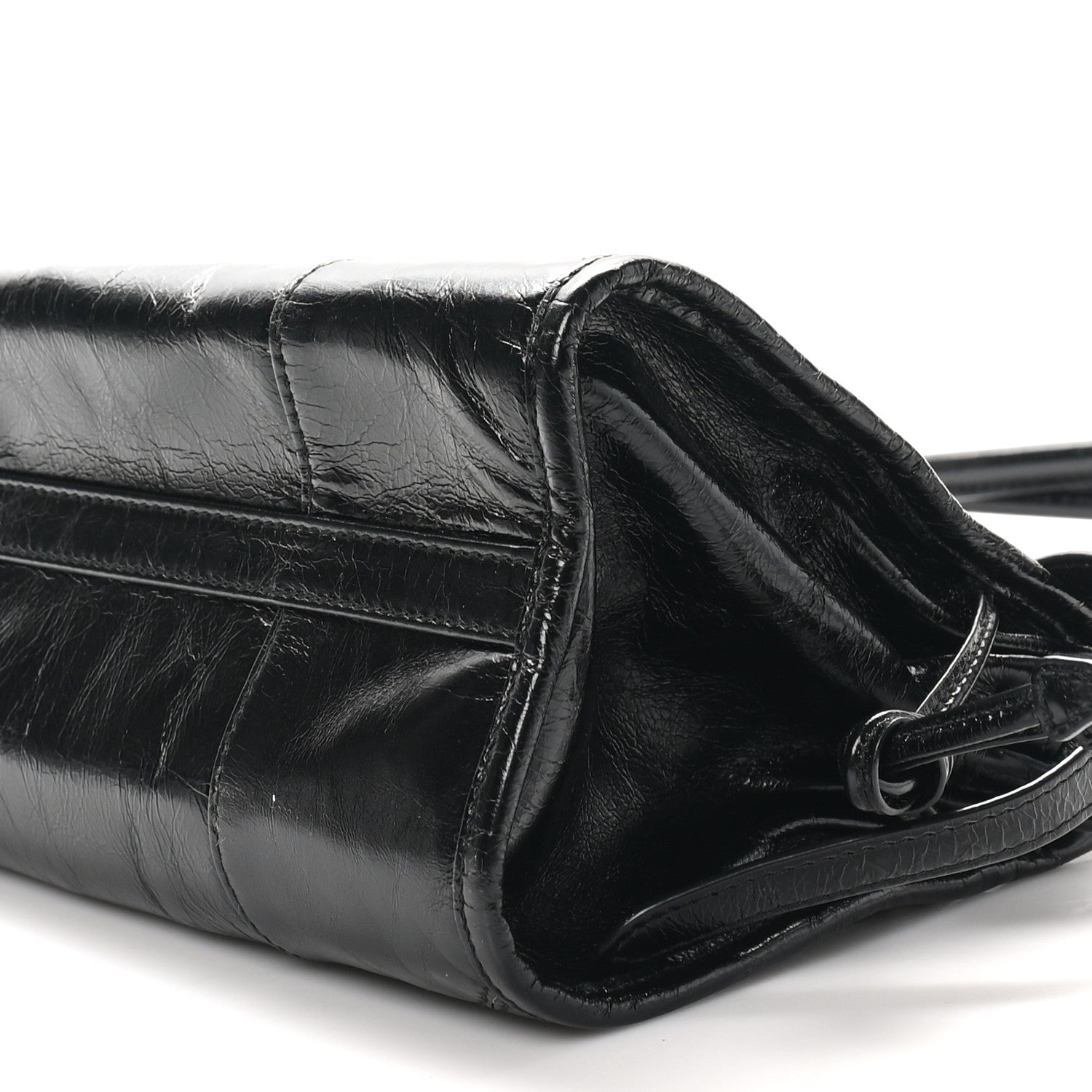 Prada Glossy Calfskin Triangle Medium Bonnie Shoulder Bag Black 9 of 9