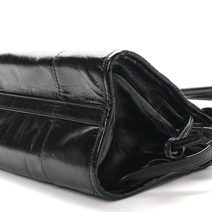 Prada Glossy Calfskin Triangle Medium Bonnie Shoulder Bag Black 9 of 9
