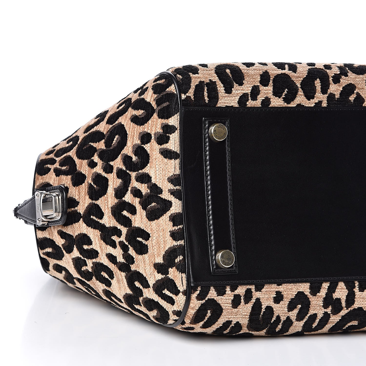 Louis Vuitton Jacquard Velvet Leopard Print Stephen Sprouse North South Bag Black 8 of 11