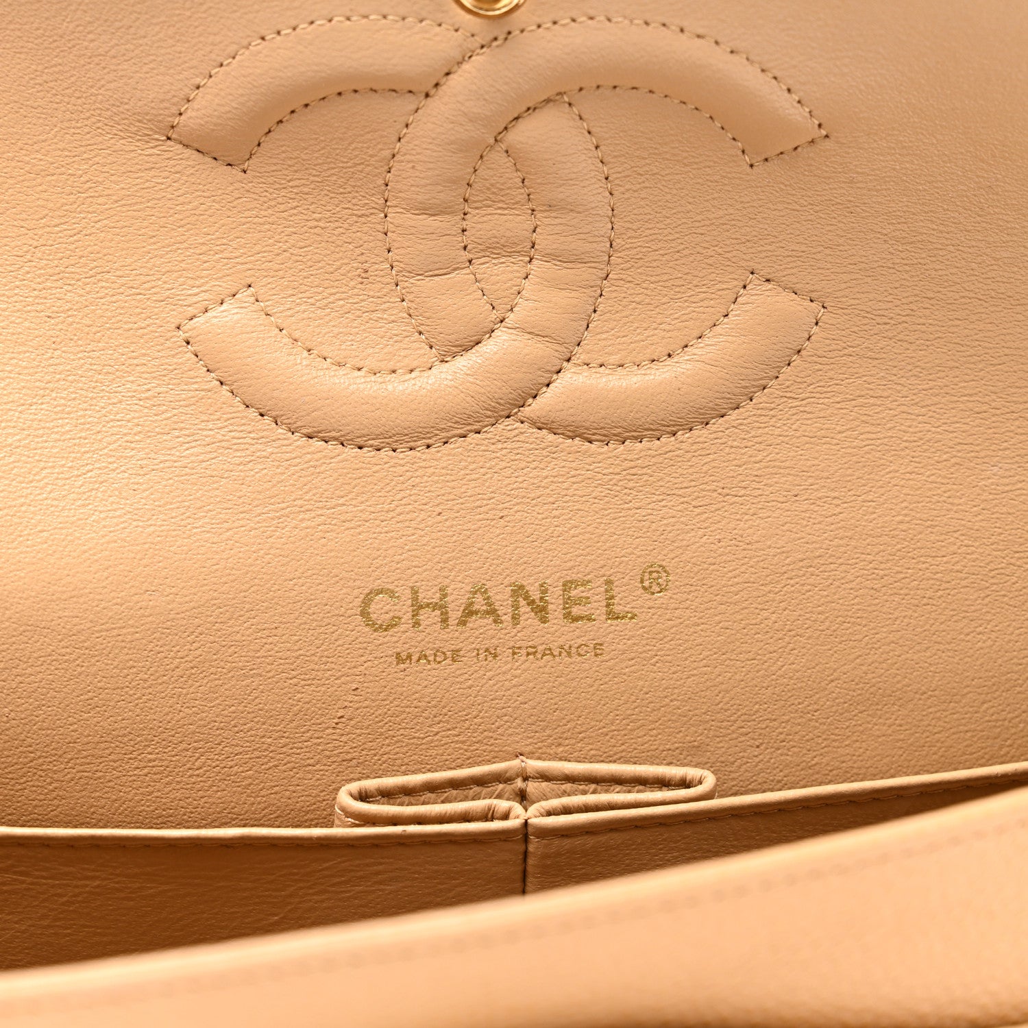 Chanel Caviar Quilted Medium Double Flap Beige 6 of 9