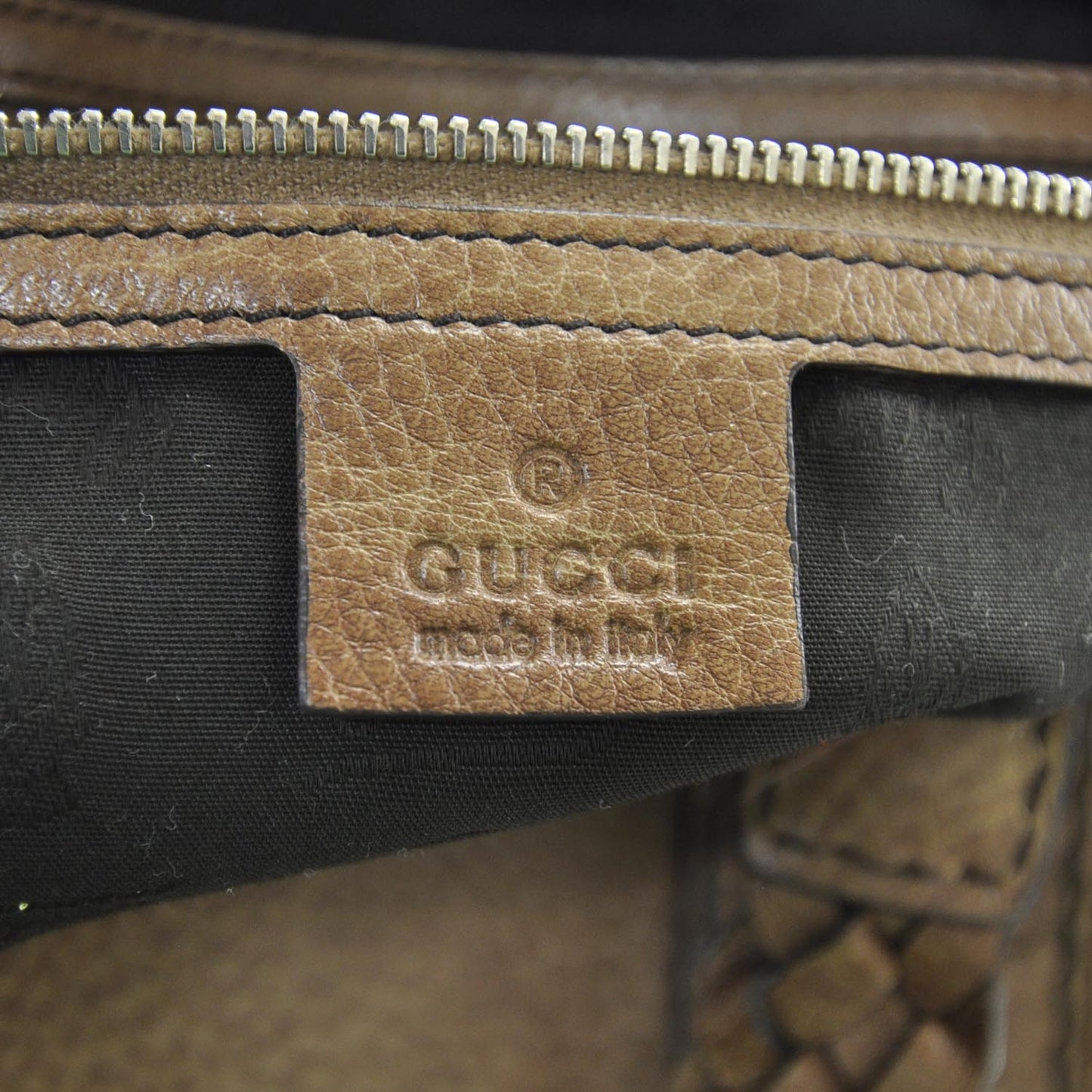 Leather Bamboo Bar Medium Tote