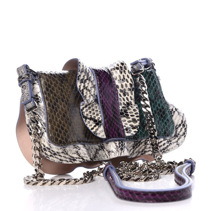 Fendi Elaphe Waves Micro Baguette Green Teal Blue Purple 3 of 7