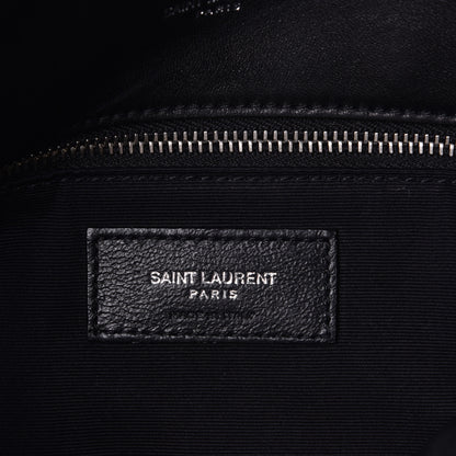 Saint Laurent Lambskin Quilted Medium Loulou Puffer Monogram Chain Satchel Black 5 of 5