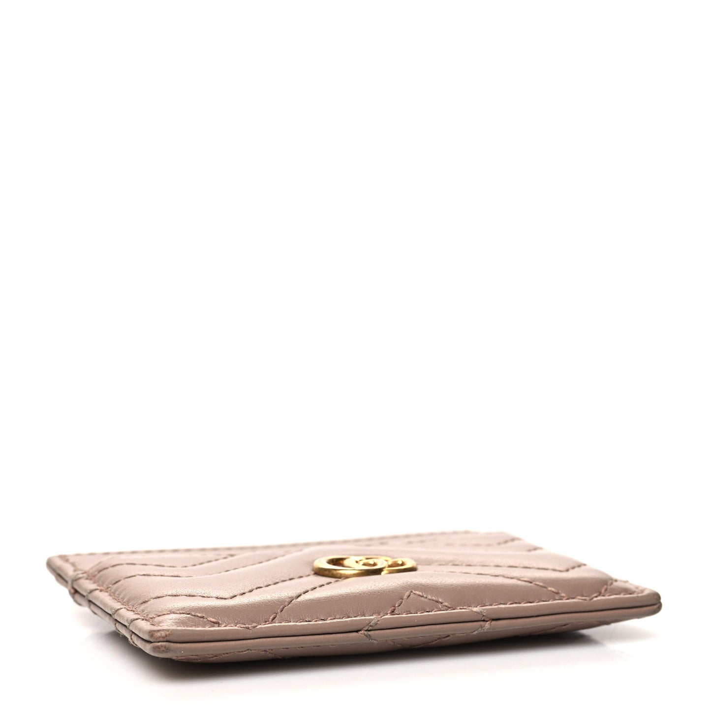 Calfskin Matelasse GG Marmont Card Holder Porcelain Rose