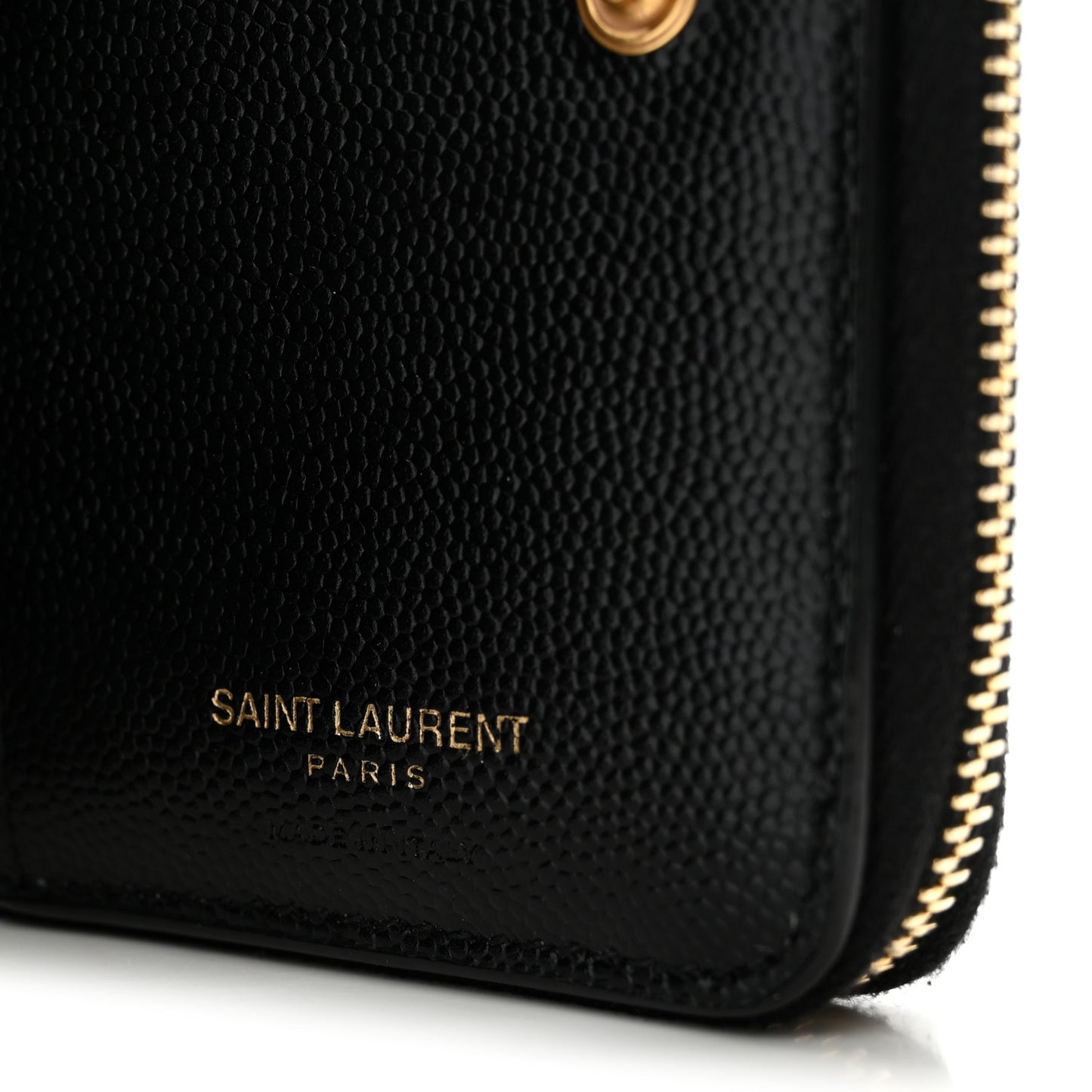 Grain De Poudre Matelasse Chevron Monogram Compact Zip Around Wallet Black