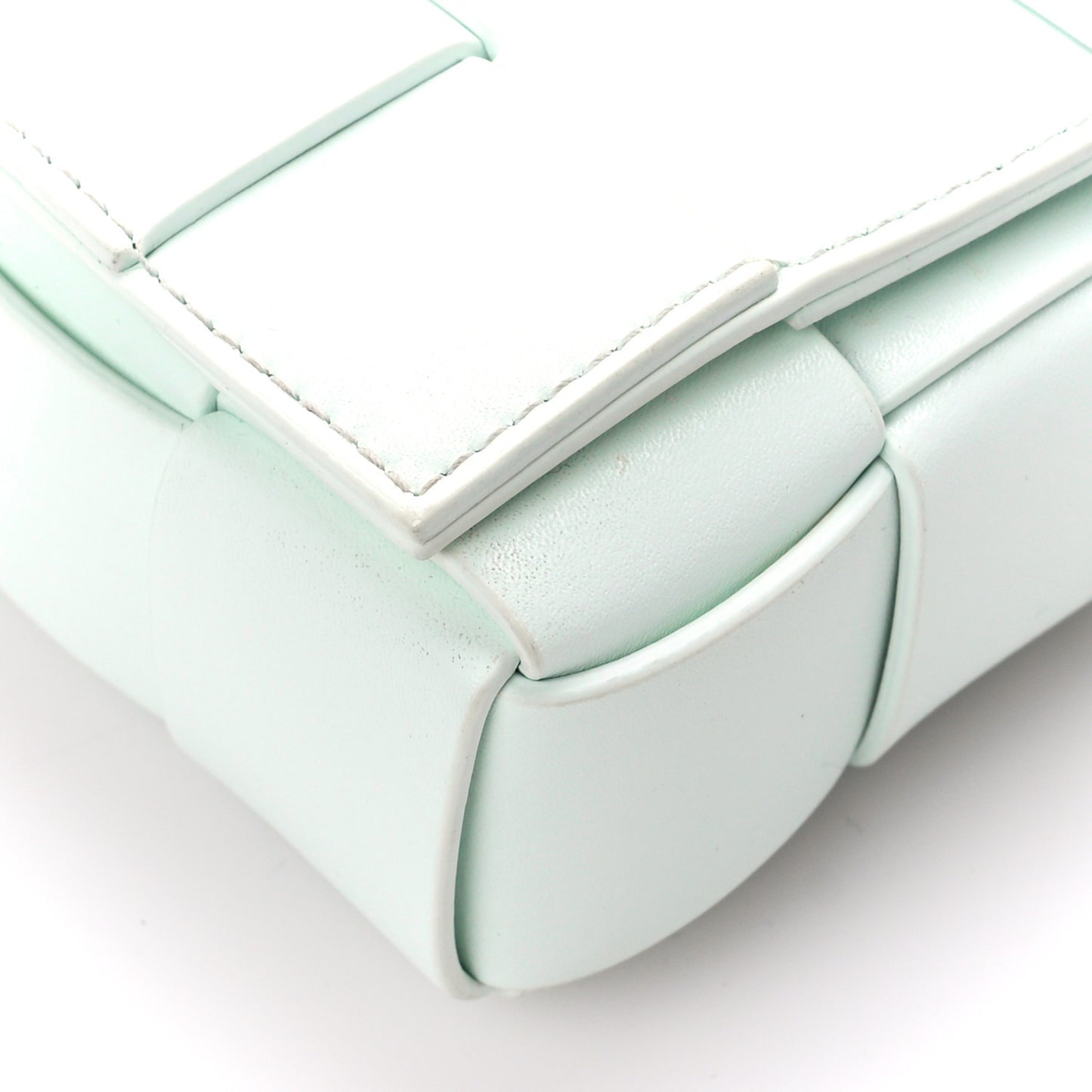Lambskin Maxi Intrecciato Small Cassette Crossbody Bag Glacier
