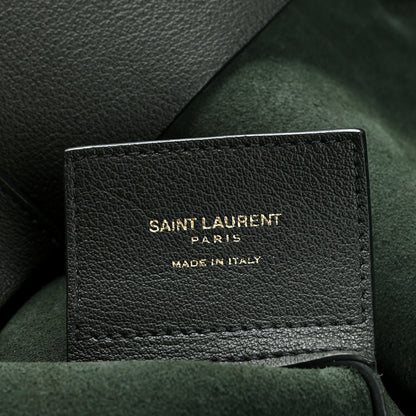 Saint Laurent Calfskin Large Shopping Tote Dark Green 8 of 13