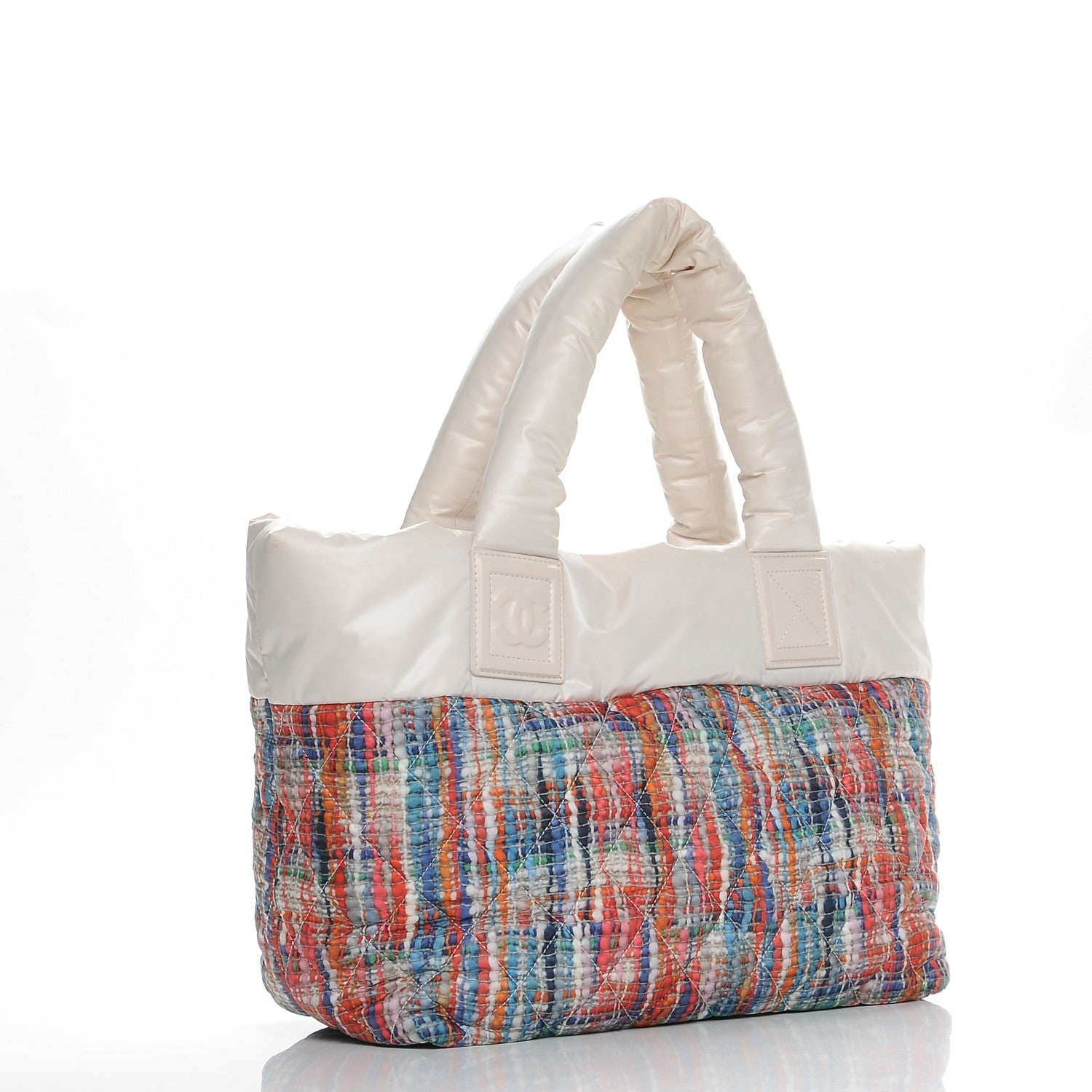 Chanel Nylon Tweed Printed Medium Coco Cocoon Reversible Tote White 4 of 12