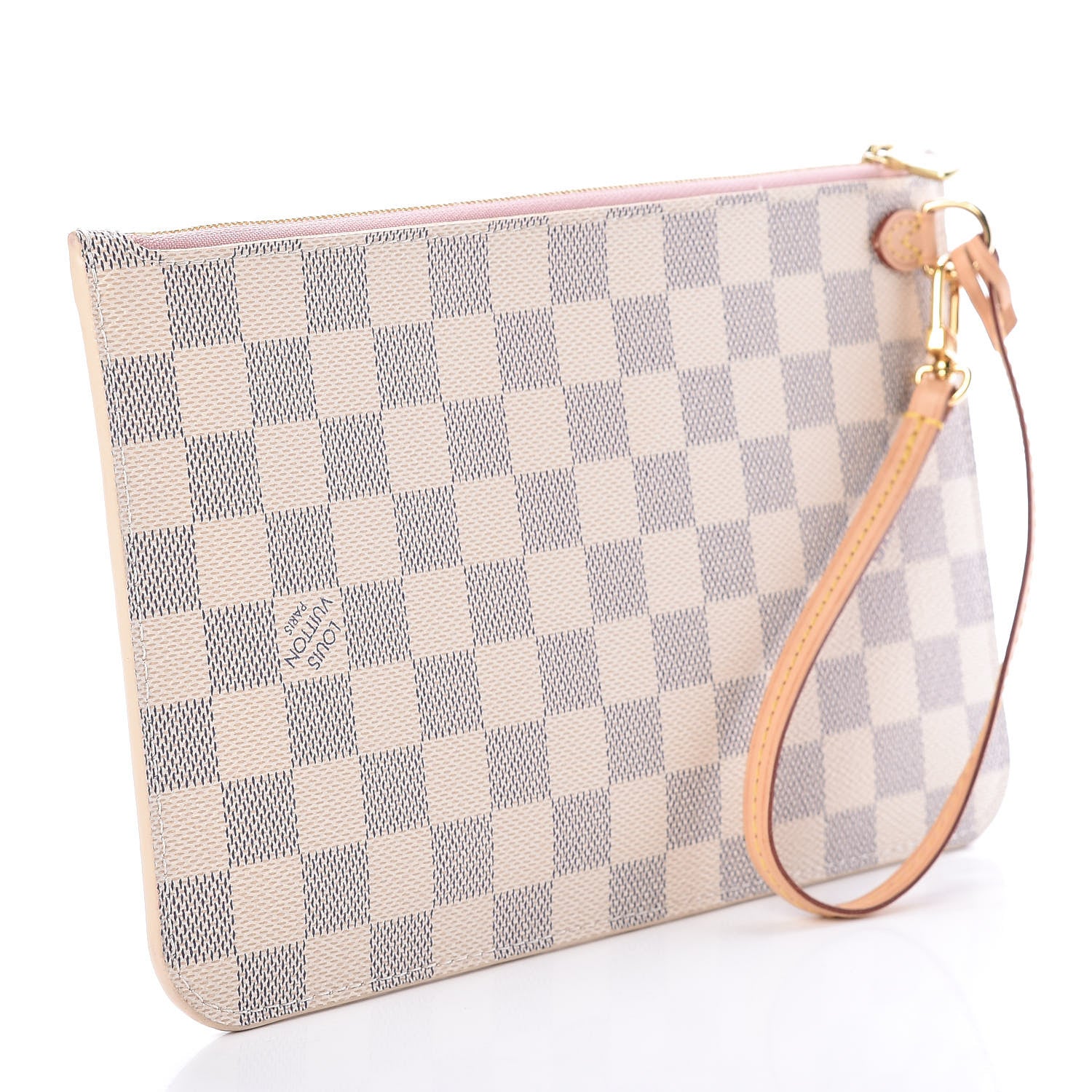 Louis Vuitton Damier Azur Neverfull MM GM Pochette Rose Ballerine 3 of 9