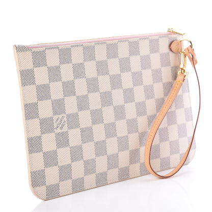Louis Vuitton Damier Azur Neverfull MM GM Pochette Rose Ballerine 3 of 9