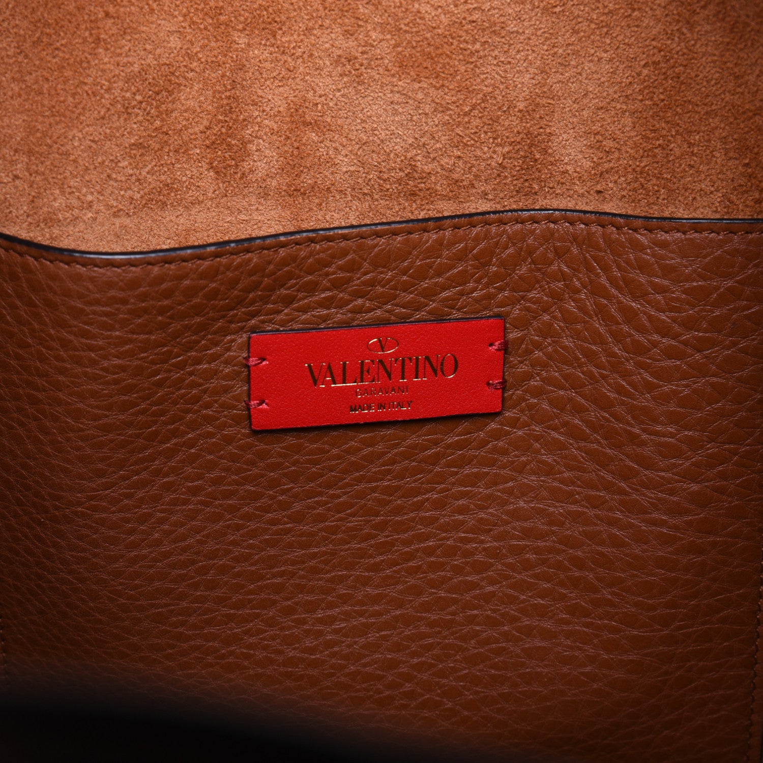 Valentino Garavani Pebbled Calfskin Rockstud Bucket Bag Saddle Brown 9 of 11