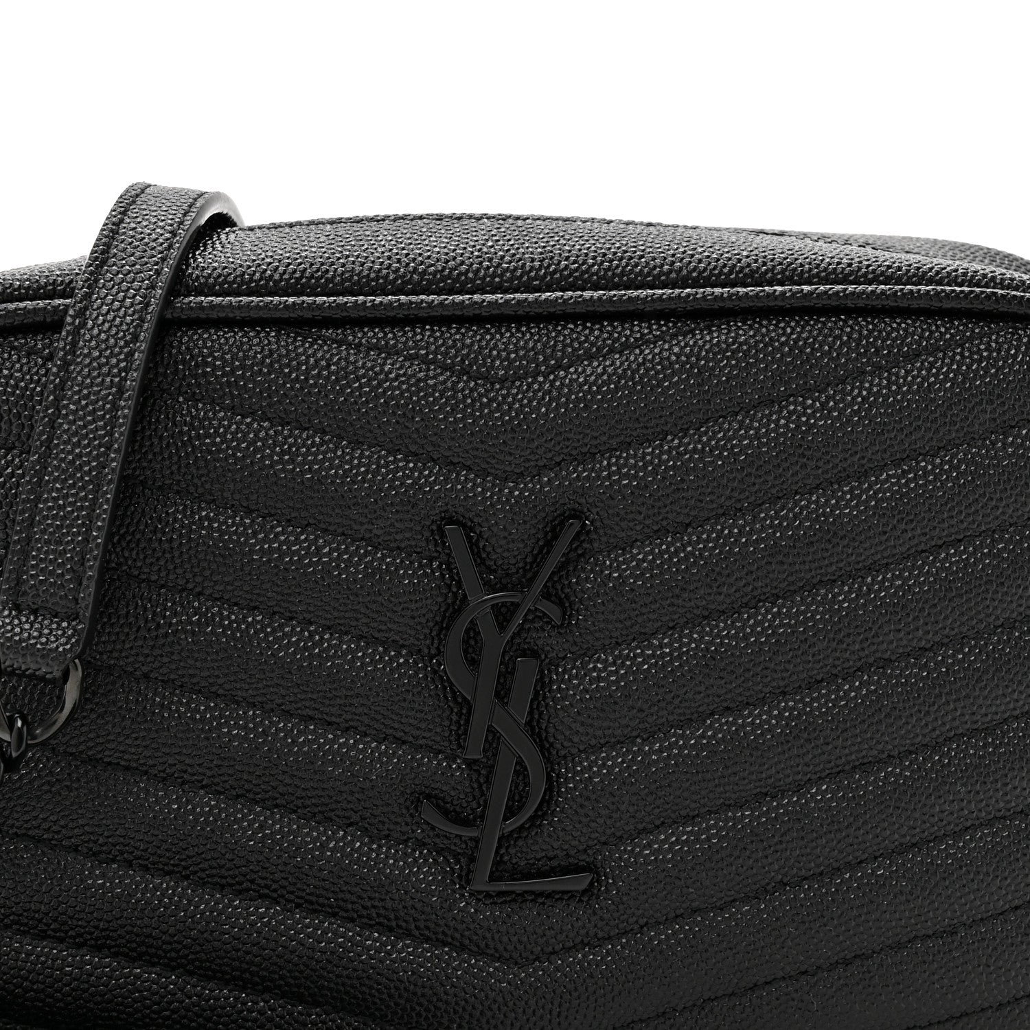 Saint Laurent Grain De Poudre Matelasse Monochrome Monogram Mini Lou Camera Bag Black 8 of 10