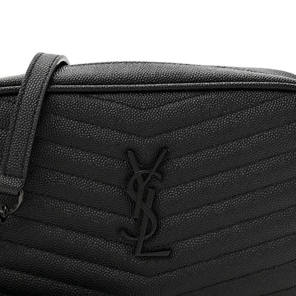 Saint Laurent Grain De Poudre Matelasse Monochrome Monogram Mini Lou Camera Bag Black 8 of 10