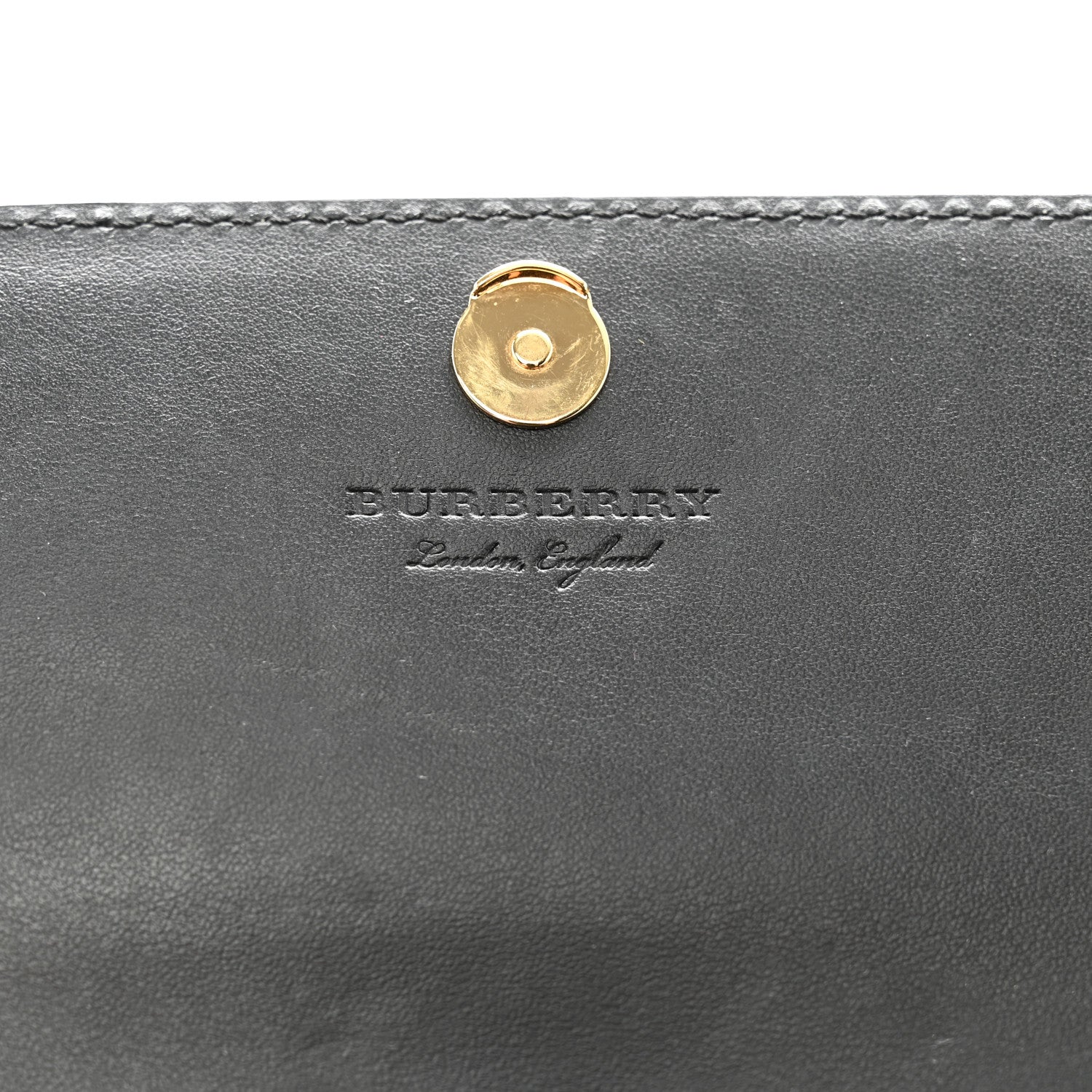 Burberry Derby Calfskin House Check Wallet On Chain Black 6 of 18