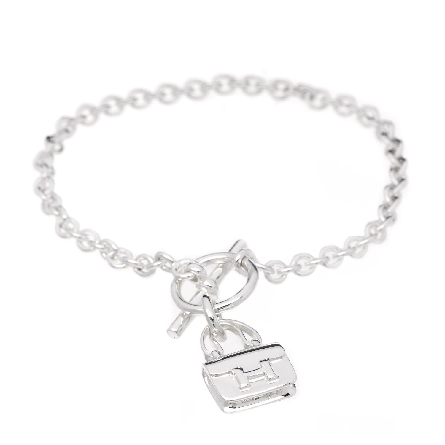 Hermes Sterling Silver Amulettes Constance Bracelet ST 1 of 6
