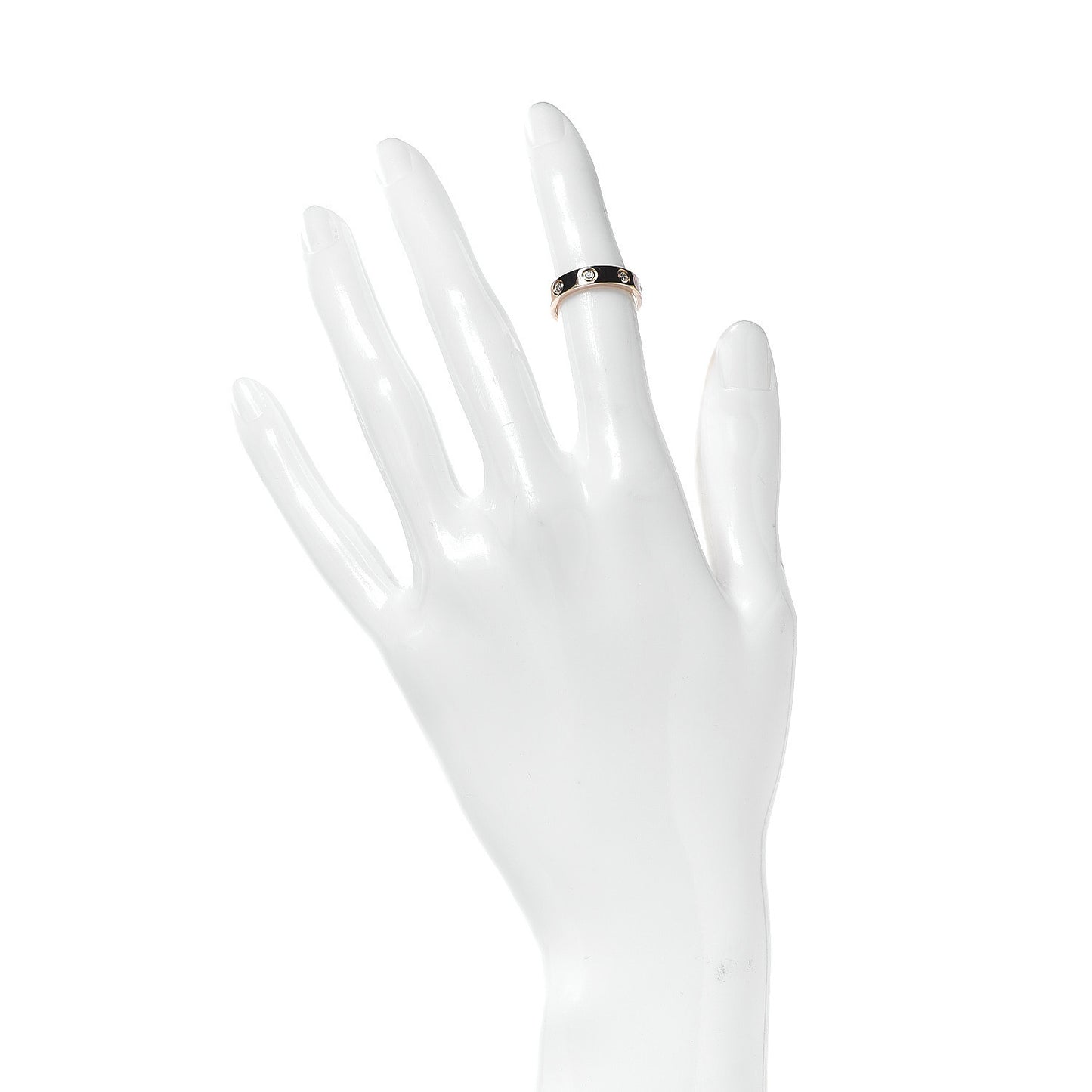 18K Pink Gold 8 Diamond 4mm LOVE Wedding Band Ring 47 4