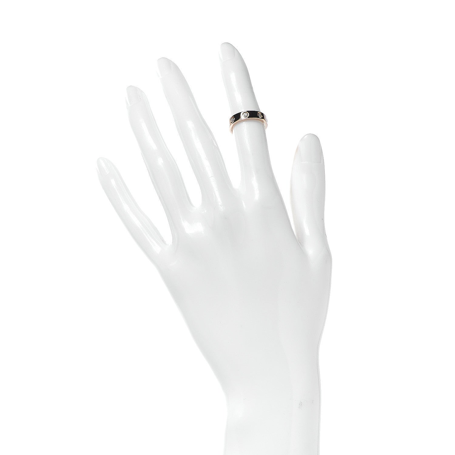 Cartier 18K Pink Gold 8 Diamond 4mm LOVE Wedding Band Ring 47 4 2 of 4