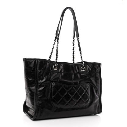 Chanel Glazed Calfskin Small Deauville Tote Black 3 of 11