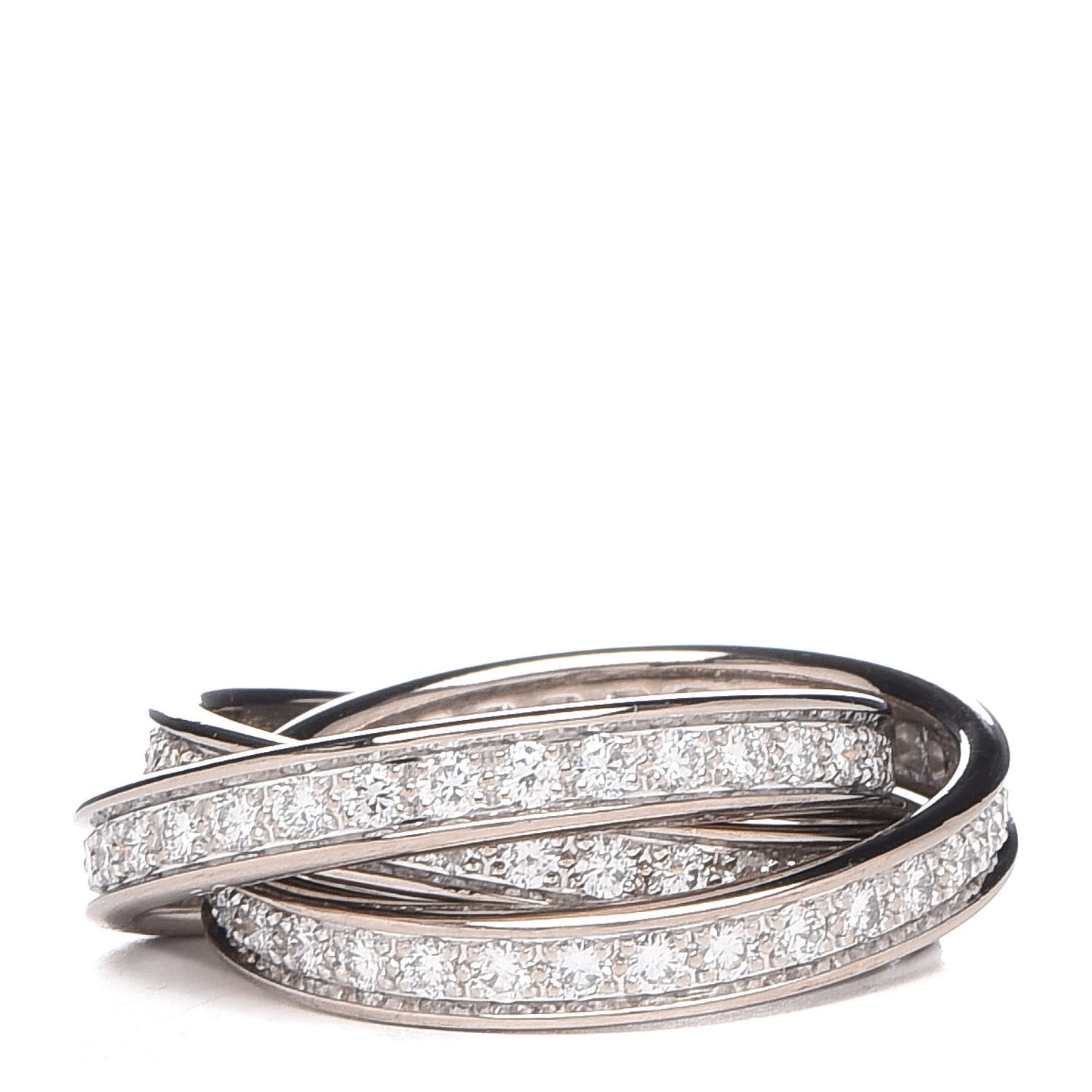18K White Gold Diamond Trinity Ring 53 6.25