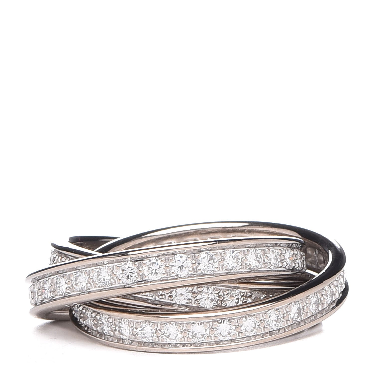 Cartier 18K White Gold Diamond Trinity Ring 53 6.25 3 of 6