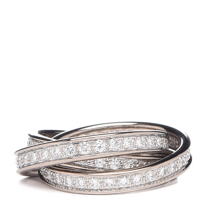 Cartier 18K White Gold Diamond Trinity Ring 53 6.25 3 of 6