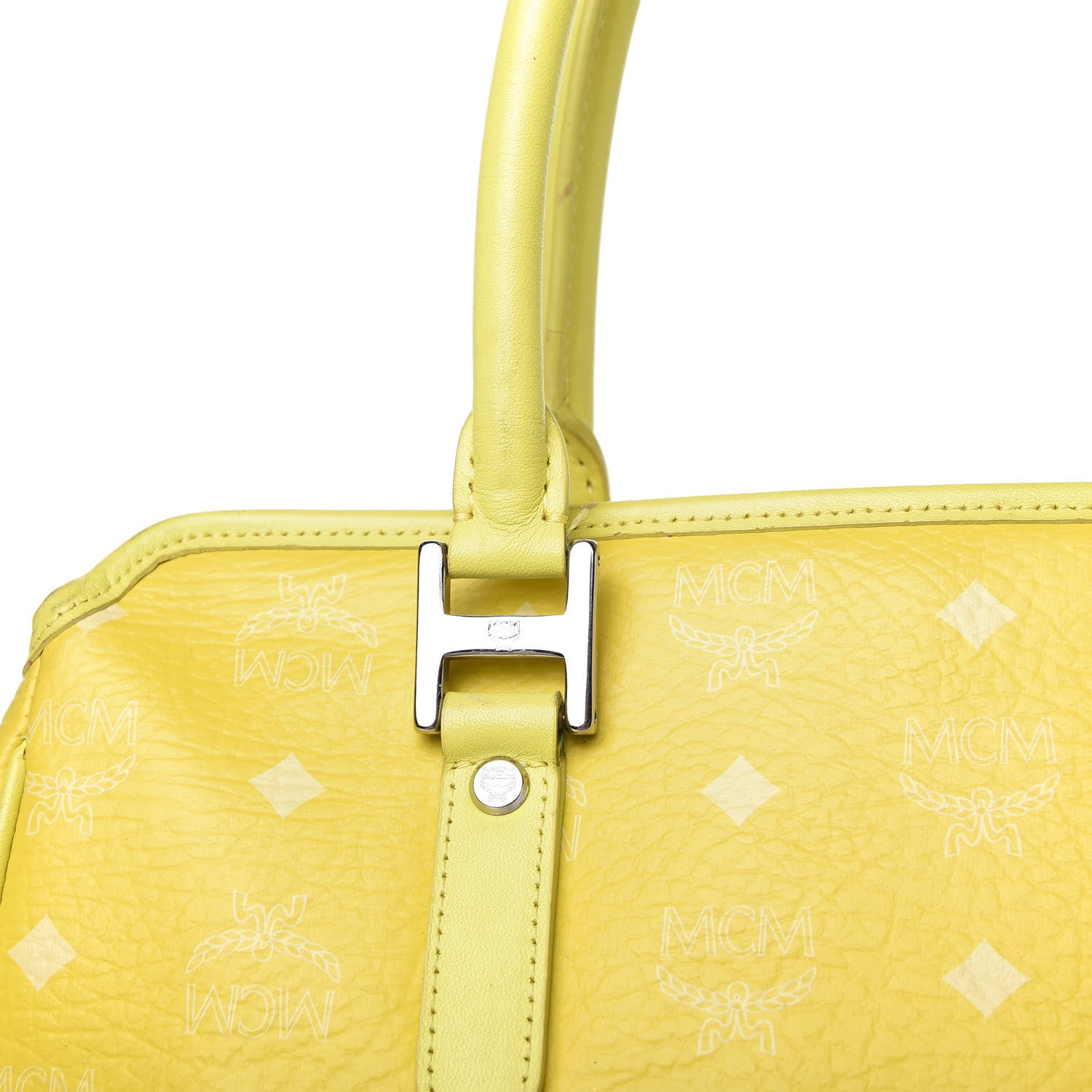 MCM Visetos Embroidered Flower Hummingbird Tote Yellow 17 of 20
