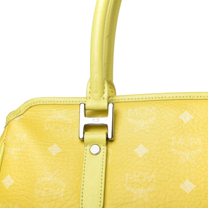 MCM Visetos Embroidered Flower Hummingbird Tote Yellow 17 of 20