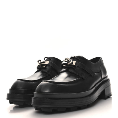Hermes Calfskin First Derby Shoes 38 Black 3 of 10