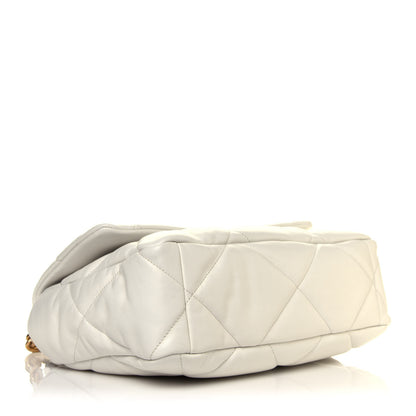 Chanel Lambskin Quilted Large Chanel 19 Flap White 3 of 5