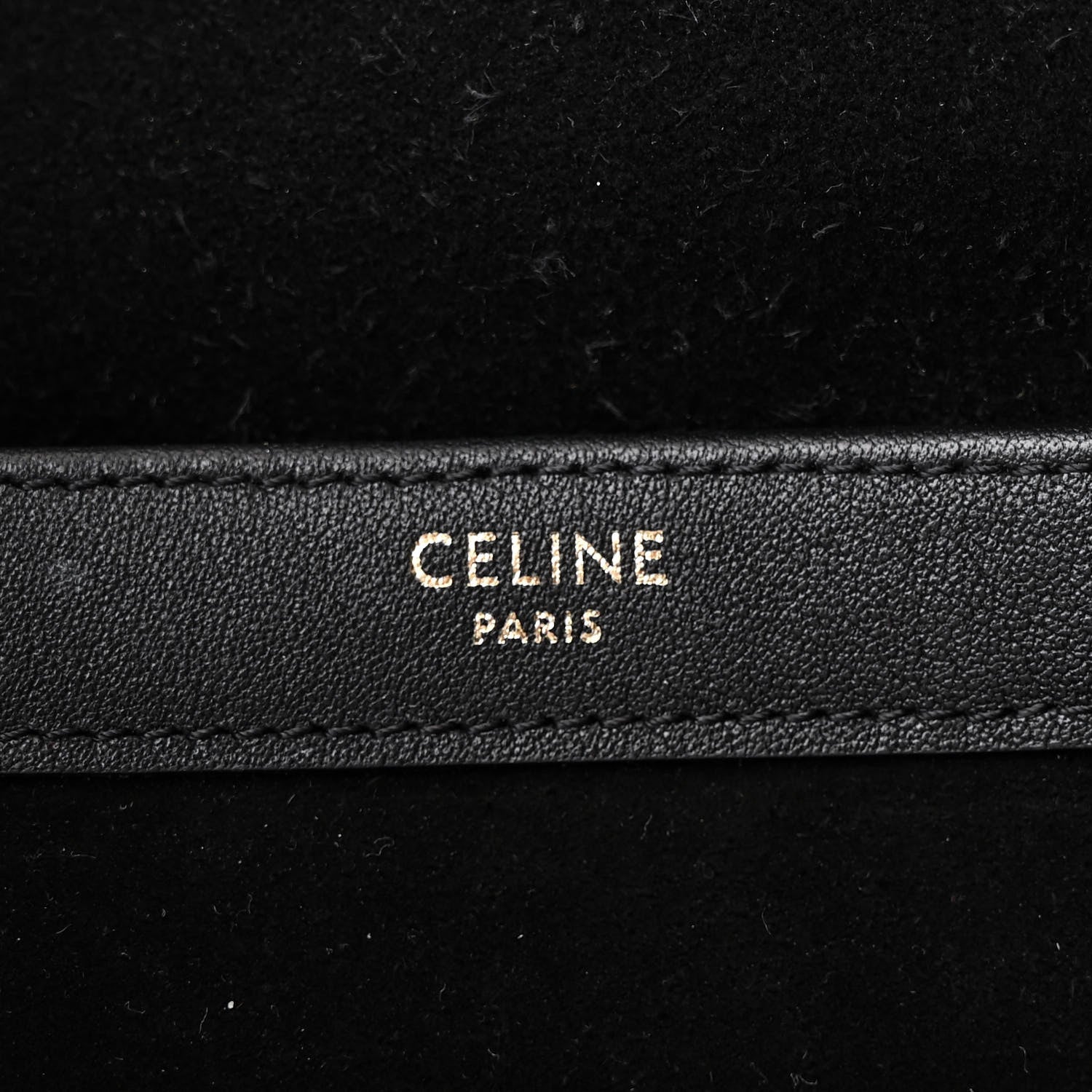 Celine Smooth Calfskin Cuir Triomphe Cabas Drawstring Black 6 of 11