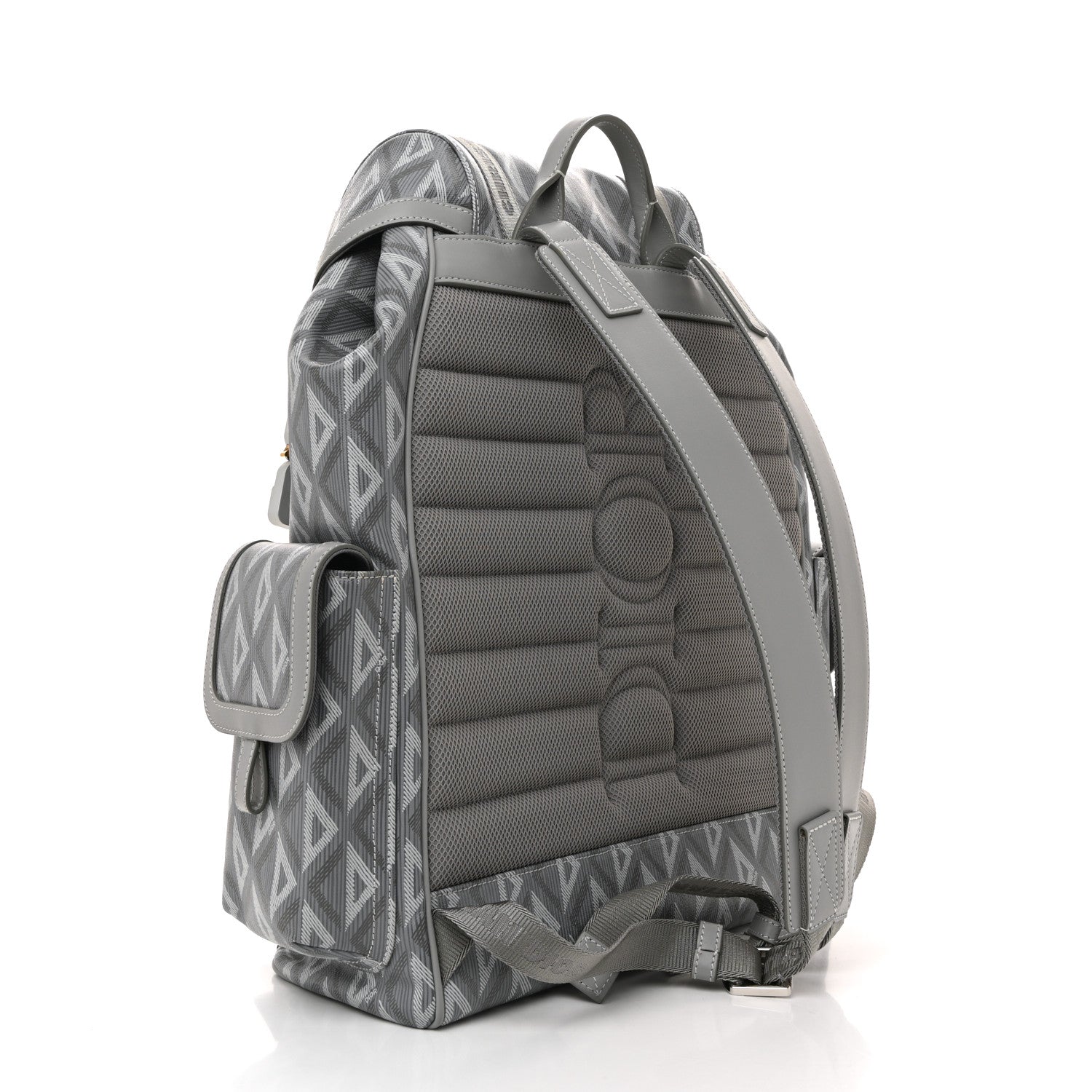 Christian Dior Coated Canvas CD Diamond Large Hit The Road Backpack Gray 3 of 12