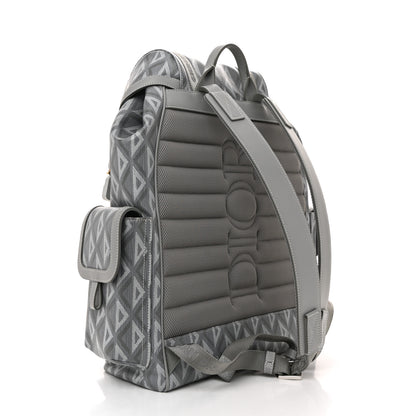 Christian Dior Coated Canvas CD Diamond Large Hit The Road Backpack Gray 3 of 12