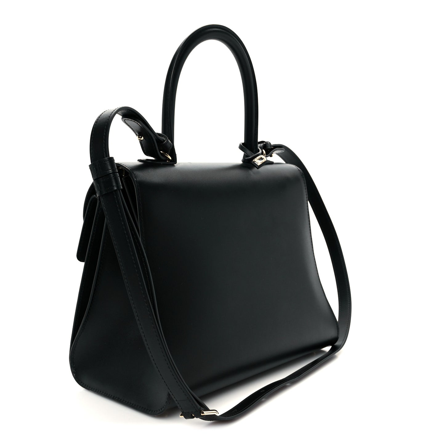 Box Calfskin MM Brillant Pocket Satchel Black Red