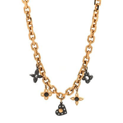Louis Vuitton Monogram Hide and Seek Necklace Gold Black 2 of 7