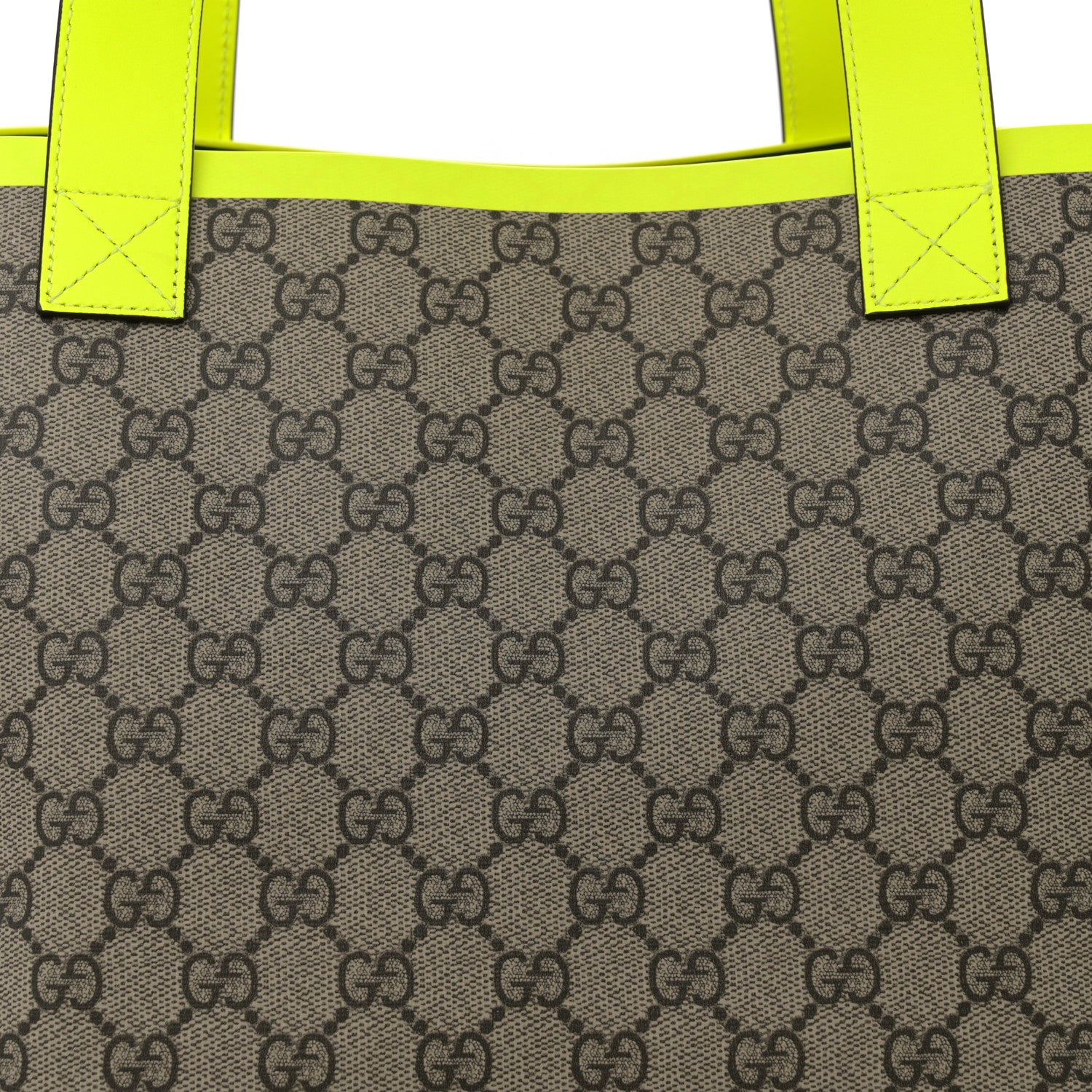 Gucci GG Supreme Monogram Totissima Shopping Tote Ebony Beige Yellow 9 of 11