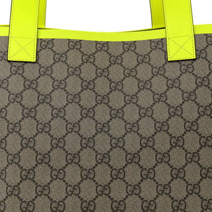 Gucci GG Supreme Monogram Totissima Shopping Tote Ebony Beige Yellow 9 of 11