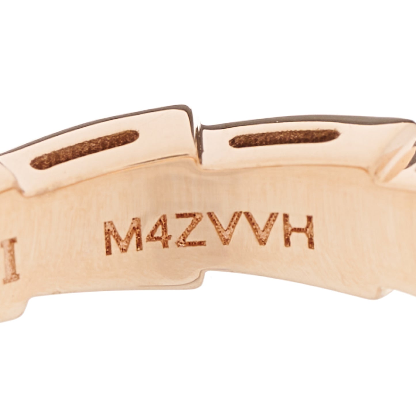 18K Rose Gold Serpenti Viper Band Ring 48 4.5