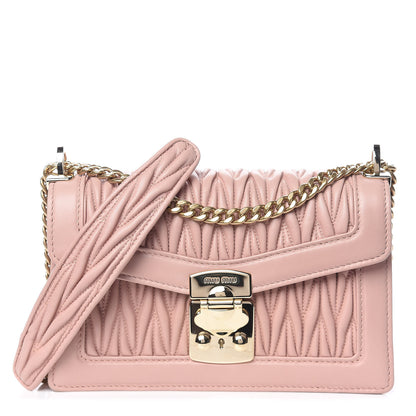 Miu Miu Lambskin Confidential Matelasse Chain Shoulder Bag Orchidea 1 of 11