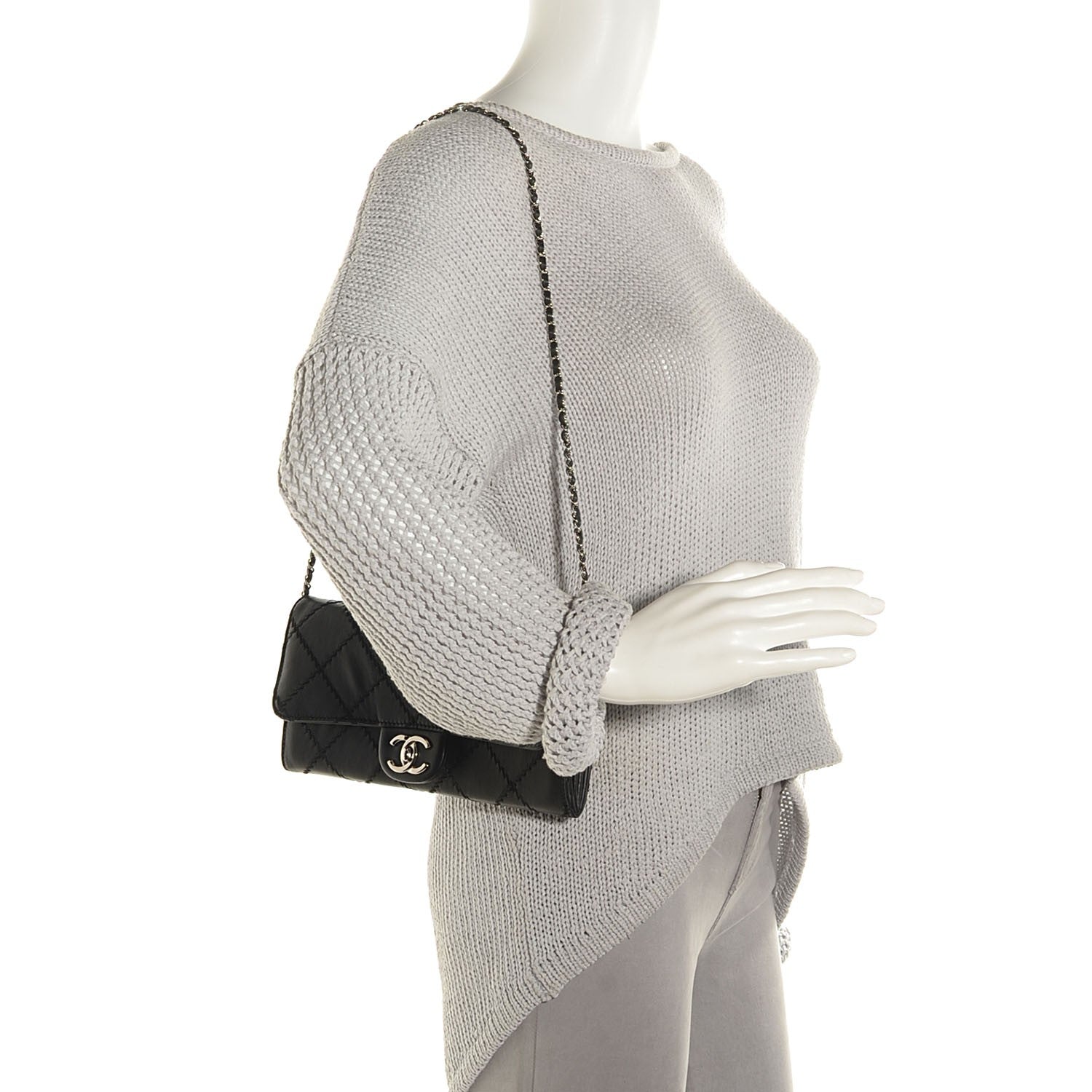 Chanel Calfskin Ultimate Stitch Clutch Flap Black 2 of 9