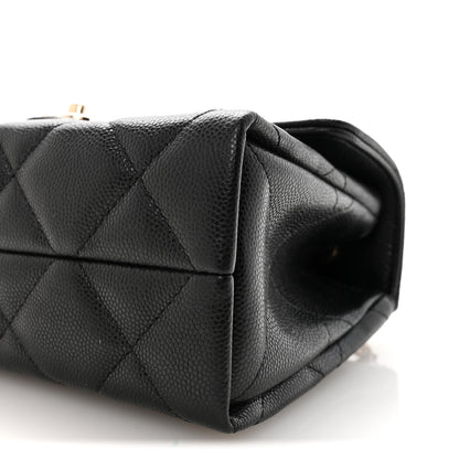 Chanel Caviar Quilted Mini Retro Twist Top Handle Flap Black 10 of 10