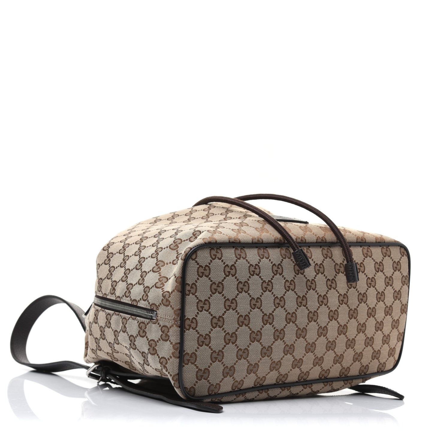 Monogram Dollar Calfskin O Drawstring Backpack Beige Ebony Testa di Moro Dark Chocolate